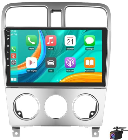 Autoradio für Forester 2002-2008 kabellos mit Android Auto 9 Zoll Android 15 Touchscreen AHD Rückfahrkamera WLAN AM/FM-Radio Bluetooth GPS/DSP/EQ/SWC(Color:8 CORE 8+256G)