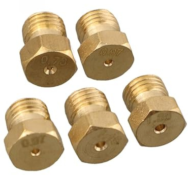Gettimore Erdgas-Umrüstsatz, Düsen, Einspritzdüsen-Set, 5-Brenner-Gasherde, kompatibel mit G20G25, Messing, Gold, 5 Stück