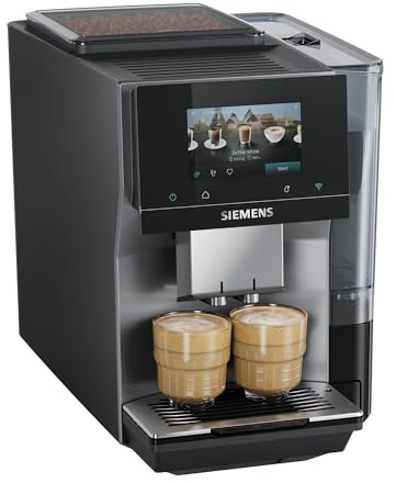 Siemens Kaffeevollautomat EQ700i Aroma, TP725E01, Grau, >40 Getränke | 5 Full-Touch-Display, Cold Brew und Slow Brew möglich, per App Steuerbar, Keramikmahlwerk, entnehmbare Brüheinheit