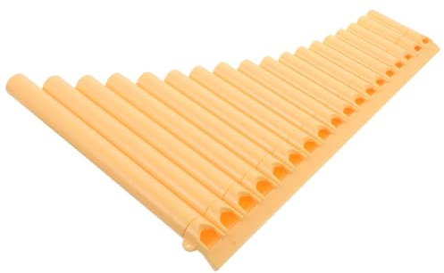 TOPBATHY Panflöte Anfänger 16 röhrige Gelbe Kunststoff Panflöte für Schüler Volksmusikinstrument Bühnenauftritte Musikunterricht