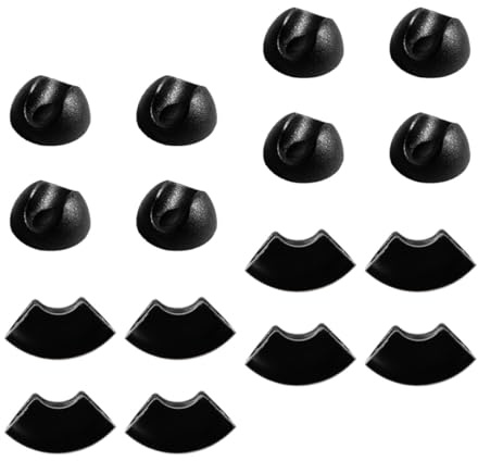 Abaodam 16pcs Protège-Pieds de Table en Caoutchouc Noir Forme en U pour Meubles, Réduit Le Bruit et Facile à Nettoyer, pour Tables et Bureaux