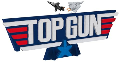COBI TOP Gun™ Logo, 628 Teile, 3D-Logo zum Ausstellen | Bedruckter Steine, Regalmodell, Mikro-Flugzeugmodelle, Ausstellungsständer, Hergestellt in der EU, ab 9 Jahren