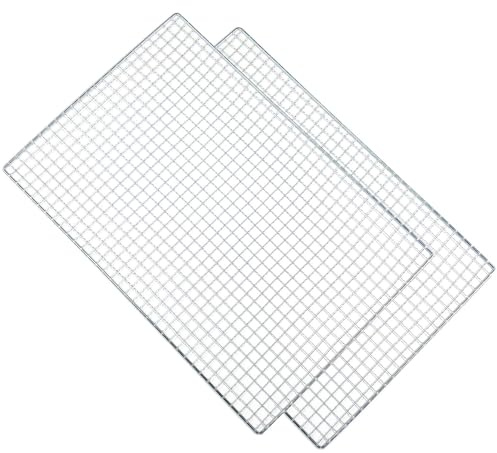 Generisch Griglia per arrosti, 2 pezzi, 30 x 20 cm, in acciaio inox, per cuocere e raffreddare grigliate in forno, feste, cene e all'aperto