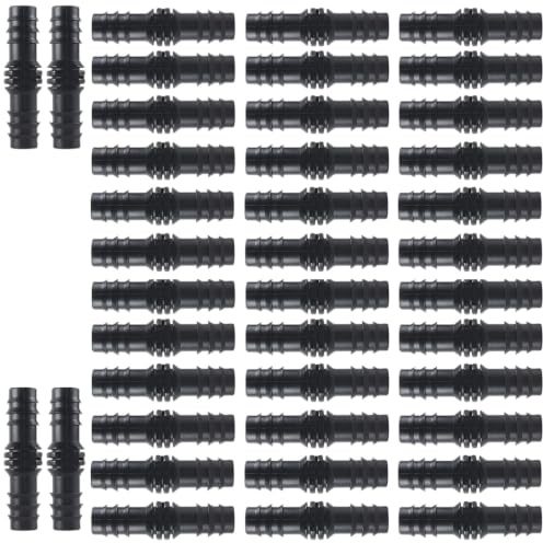 40 Stück 16mm Schlauchverbinder Gerade, Tropfschlauch Bewässerung Set | Perlschlauch Anschluss, Garten Bewässerungssystem, robust dicht, einfach montieren, Wasser Leitung, praktisch, Sortiert