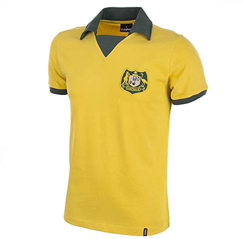 COPA Football - Retro Fußballtrikot Herren - Australien WM 1974 - Gelb - 100% Baumwolle - Größe XL