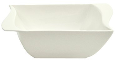 Van Well Porzellan-Schale Harmony 16x13x6cm I Schüssel aus edlem Porzellan I Porzellan-Schüssel in mattem Weiß I weiße Schale in geschwungener Form I mikrowellen- & spülmaschinengeeignet