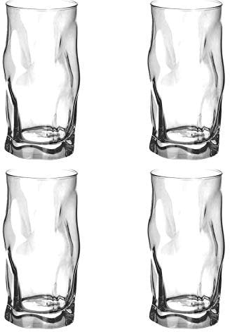 Bormioli Rocco Sorgente Glass Tumbler Whisky Drinking Glasses - 460ml (16oz) - Set of 4