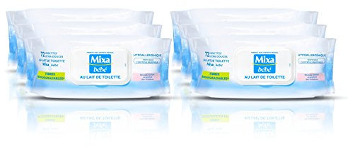 Mixa Bébé Lingettes au Lait 72 unités - Lot de 6