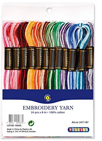 Playbox Melange Embroidery Yarn, Set Of 24 Pieces, Length- 800 Cm.