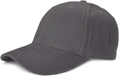 styleBREAKER Unisex 6-Panel Baseball Cap | gebürstete Baumwolle | Klettverschluss verstellbar | einfarbiges Basecap für Damen und Herren, Farbe:Anthrazit