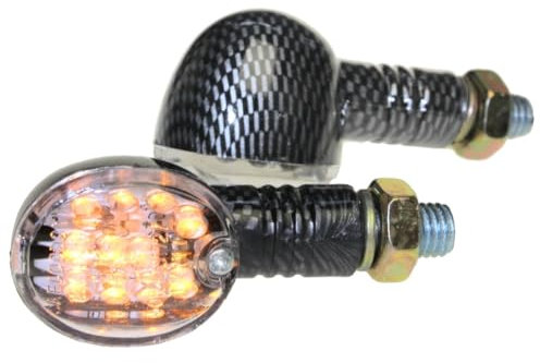 Citomerx Motorrad Mini Blinker LED Luis carbon klar E-geprüft kompatibel mit CPI SM 50 Honda CB 500 600 Italjet Formula Kawasaki KLR KMX 600 650 125 Suzuki DL DR GN GS GSX Yamaha DT XJ XT