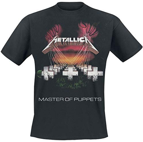 Metallica Master of PuppetSropean Tour '86_Men_BL_TS: L T-Shirt, Noir (Black Black), Large Homme