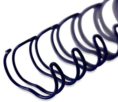 Drahtbinderücken für Bindungen 3:1 (34 Ringe), 9,5 mm, 100 Stück, BLAU, für ca. 75 Seiten - für Ringbindungen