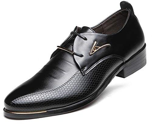 AARDIMI Herrenschuhe Herren Uniform Berufsschuhe Elegant Businessschuhe Lederschuhe Hochzeit Schuhe, 43 EU, Schwarz