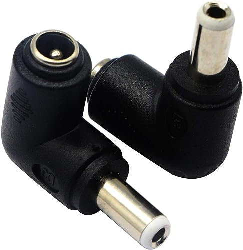 CGTime DC5,5 x 2,5 mm Stecker 90 Grad Winkel auf DC 5,5 x 2,1 mm Buchse Adapter 5 Volt DC Barrel Power Jack Ladekabelanschluss für Tablet (DC5,5 x 2,5 m) (2er-Pack)