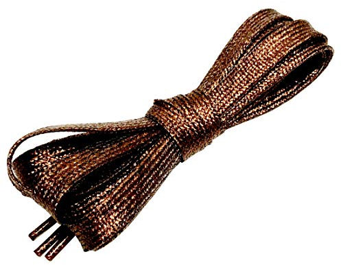 Goodlace Lacets plats de scintillants, Bling Lacets de chaussures 140CM, Marron