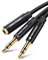 Vention Adaptateur Jack Audio Stéréo, 3,5mm Adaptateur Micro Casque Câble, Adaptateur Y Jack Micro Audio Femelle à 2 Double Male pour PC, PS4, Xbox One, 30cm/1FT