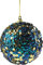 Set Of 6 Opulent Glitter Encrusted Blue Gold Sequin Christmas Tree Baubles Decorations