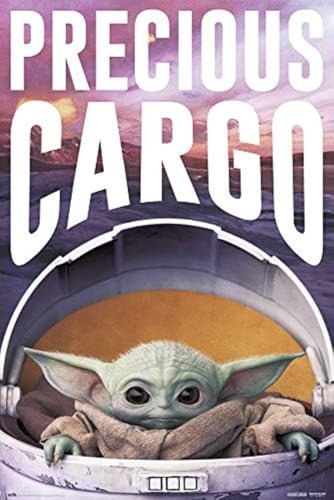 Grupo Erik Star Wars Deko - Star Wars The Mandalorian Precious Cargo Poster - Kunstdruck - Deko Wohnzimmer oder Deko Schlafzimmer - Größe : 61 x 91, 5 cm - Star Wars Fanartikel - Offizielle Lizenz