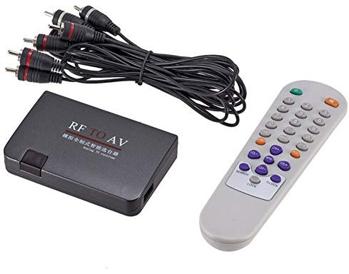 Triamisu RF to AV Receiver - Mini Portable RF to AV Analog TV Receiver Converter Modulator - Black