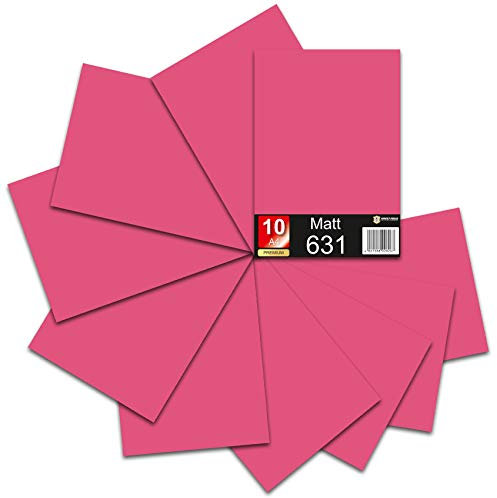 Din A4 Bogen 30x21cm 621/631 Plotterfolie Folie Vinyl Autofolie (041 Pink, 10er Set 631 Matt)