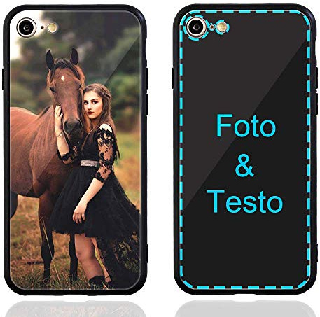 MXCUSTOM Cover Personalizzata per Apple iPhone SE 2020/7 / 8 | Custodia Personalizzate Antigraffio Vetro Temperato Antiurto Paraurti Morbido con Foto Immagine Testo Design Crea (P1)