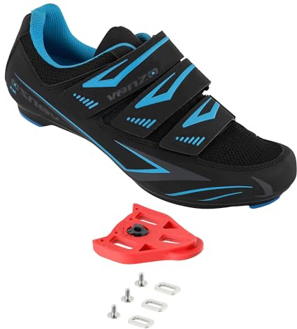 Venzo Bike Bicycle Damen Rennrad-Reitschuhe mit 3 Riemen - Kompatibel mit Peloton Shimano SPD & Look ARC Delta - Perfekt für Rennräder