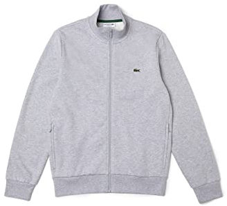 Lacoste Herren Sh9622 Sweatshirt mit Reißverschluss, reguläre Passform, Chinesisches Silber, L