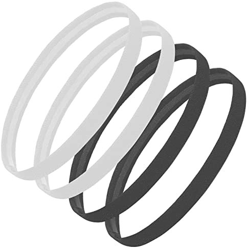 Sibba Lot de 4 Bandeaux Sport éLastiques Bandes Cheveux Minces AntidéRapantes Bandeaux Anti-Transpiration Silicone Femmes Hommes Football Yoga Course à Pied Jogging Filles Chapeaux Pour Gym Noir Blanc
