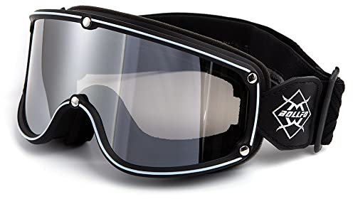 APEBAZY Motorradbrille Herren Damen Scooter Offroad Racing Schneemobil Modebrille Sanddicht Winddicht Schneefest Antibeschlag UV-beständig Wasserdicht Cool (Schwarz-weißer Rand)
