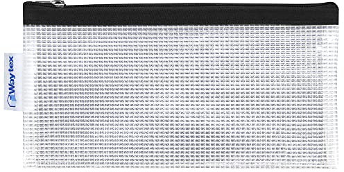 Waytex 931276 - Custodia trasparente con cerniera, resistente in EVA, senza PVC, formato 22 x 11 cm, chiusura nera