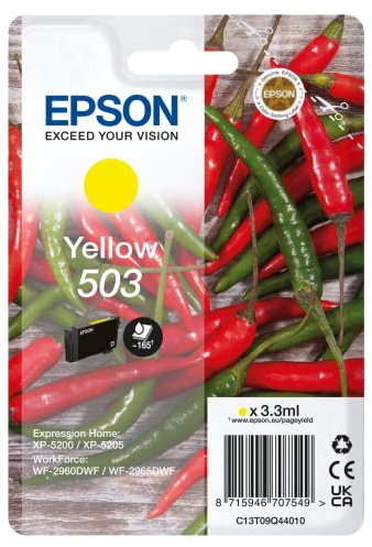 Epson Original 503 Tinte Chili Singlepack gelb Standard, XP-5200 XP-5205 WF-2960DWF WF-2965DWF, ReadyPrint Flex-Tintentarife