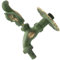 AERZETIX - C62135 - Grifo de lavabo canela para pared 1/2'' Ardilla con mando antiguo retro decorativo - fuente ornamento baño vintage grifería jardín - en latón envejecido verde