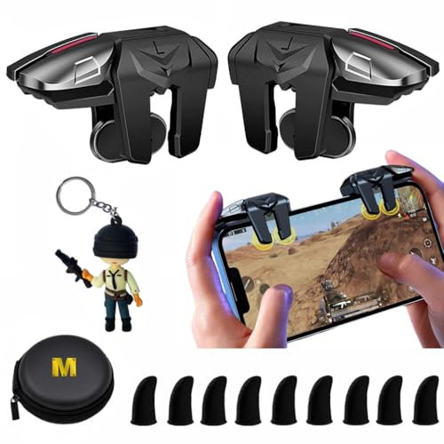 PUBG Mobile Déclencheurs 13 en 1, 4 GamingTriggers Manette de jeu pour téléphone portable PUBG/Fortnite/Call of Duty/Rules of Survival, Aim & Fire Trigger pour iPhone et téléphone Android (garçon)