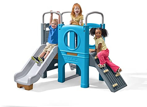 Step2 Scout & Slide Climber, Kids Outdoor Playset, Backyard Playground Set, Slide, Climbing Wall, Tunnel, Outside Vintage Style Jungle Gym, for Toddlers 2-6 Years Old