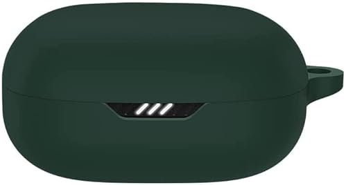 Hard Case for JBL Wave 300 TWS Earbuds, Slim Fit Fashion Silicone Earbuds Case Cover Accessories with Keychain for Women Girls Men Boy-Dark Green