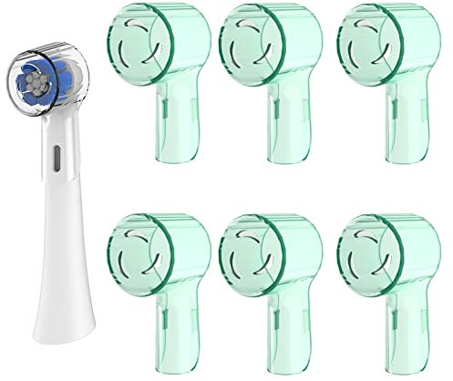 Kisstta 6 Stück Zahnbürsten Abdeckungen Kompatibel mit Oral B IO Aufsteckzahnbürsten, Schutzkappe für IO Ultimative Reinigung, Strahlendes Weiss, Sanfte Reinigung Bürstenköpfe, Hellgrün