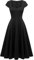 Berylove Robe de cocktail pour femme - Élégante - Vintage - Rockabilly - Col en cœur - Robe de soirée midi, Noir , S