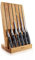 Award Winning - Robert Welch Professional Angle Oak Knife Block Set. Includes Carving 22cm, Bread 22cm, Chef's 18cm, Santoku 14cm, Kitchen 14cm, Paring 9cm