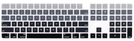 MMDW Silicone Keyboard Cover for Magic Keyboard with Touch ID - Model A2520 | for Mac Studio 2022 & for iMac 24 M1 Chip 2021| Anti-Dust (Black)