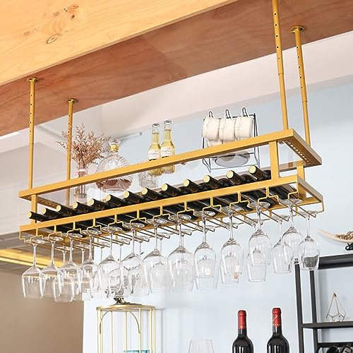 SAGIDAR Hängende Weinglas Halter, Decke Weinregale Lagerung, Gläserhalterung Wein-Aufbewahrung, Platzsparend, Einfacher Zugang, Lange Nutzungsdauer, Weinglas Abtropfgestell Display-Ständer