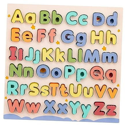 Sharplace Children Wooden Abc Puzzle Upper Case and Lower Case Letters Learning Letters Puzzle Toys Develops Motor Skill Color Recognition Toy for Kids