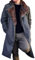 LP-FACON Blade Coat Men - Full Length Mens Trench Coat - Cotton Trench Coat Men - Mens Duster Coat Black