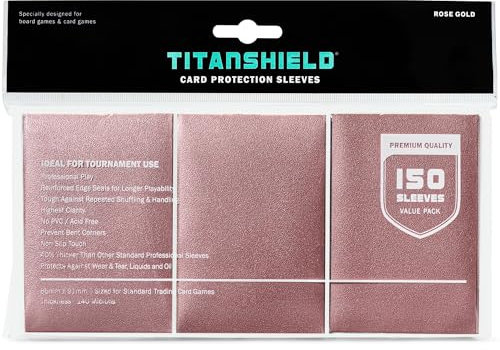 TitanShield (150 Rose Gold Sleeves) Compatible with MTG Magic The Gathering, Lorcana, Board Games and Trading Cards 2.5 x 3.5 66x91mm