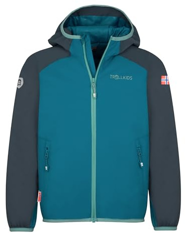 Trollkids Kinder Halsafjord Jacke, atlantic blue-dark navy, 104