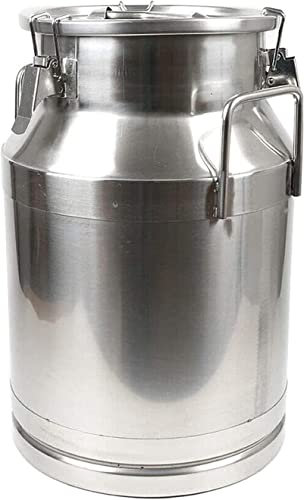 ASumPio Milchkanne Aus Edelstahl 304, Robuste Milchkanne, Weineimer, Eimer, Molkereitopf, Tragetasche, Milchflasche, Ölfass, Teekanister, Silikondichtung Mit Tragegriff (60 L)
