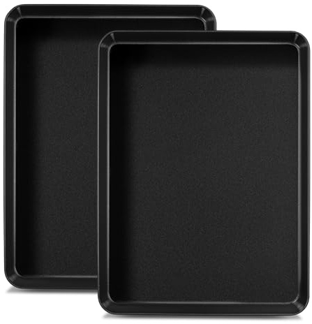 HaWare Ofenblech, Antihaft Backblech Kuchenblech 2er Set, 31,6 x 24,5 x 2,5 cm, Rechteckiges Backform für Backen Kochen Servieren, Gesund & Rostfrei, Leicht zu Reinigen