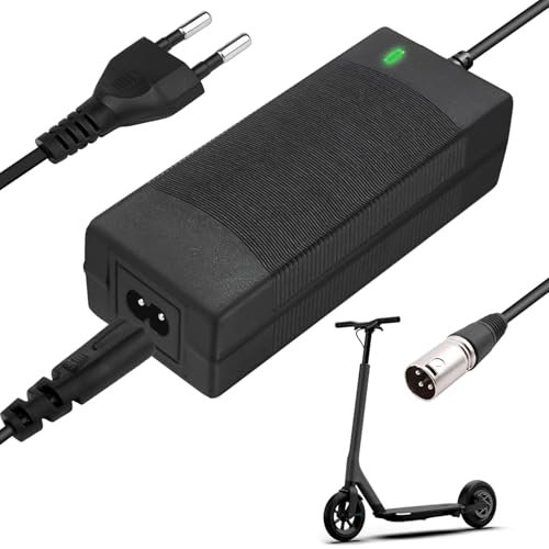 Vaileal Hoverboard Ladekabel für E-Scooter: 42V 2A E-Bike Ladegerät mit 3 Polig XLR Stecker Anschluss für 36V Akku, Elektro Scooter, Power Netzteil Adapter für Hoverboard, Golf Cart, Wheelchair