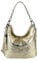 OBC Made in Italy Damen Leder Tasche Umhängetasche Shopper Schultertasche Handtasche Crossbody Hobo Bag Crossover Ledertasche Damentasche Fransen Gold