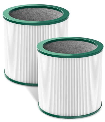 Fil-fresh 2er-Pack TP01, TP02 Luftreiniger-Ersatzfilter, kompatibel mit Dyson Tower Purifier Pure Cool Link TP01, TP02, BP01, True HEPA-Filter und Aktivkohle, ersetzt Teilenummer 968126-03